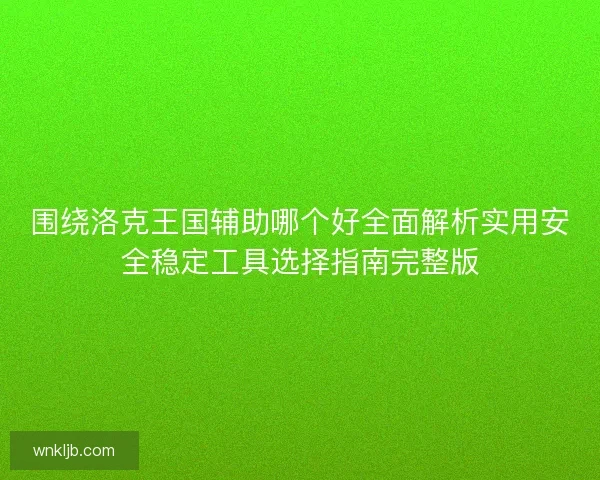 围绕洛克王国辅助哪个好全面解析实用安全稳定工具选择指南完整版